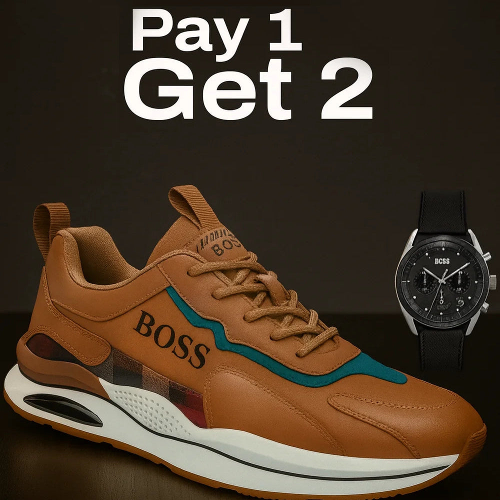 H. Βօѕѕ Essential Men's Premium Sneakers + Free Essential Class Boss Watch
